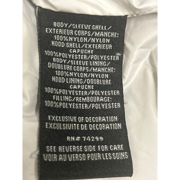 Steve 
Madden Women’s Puffer Jacket Sage Green Knit Gray Hood Pockets Large - Picture 11 of 12